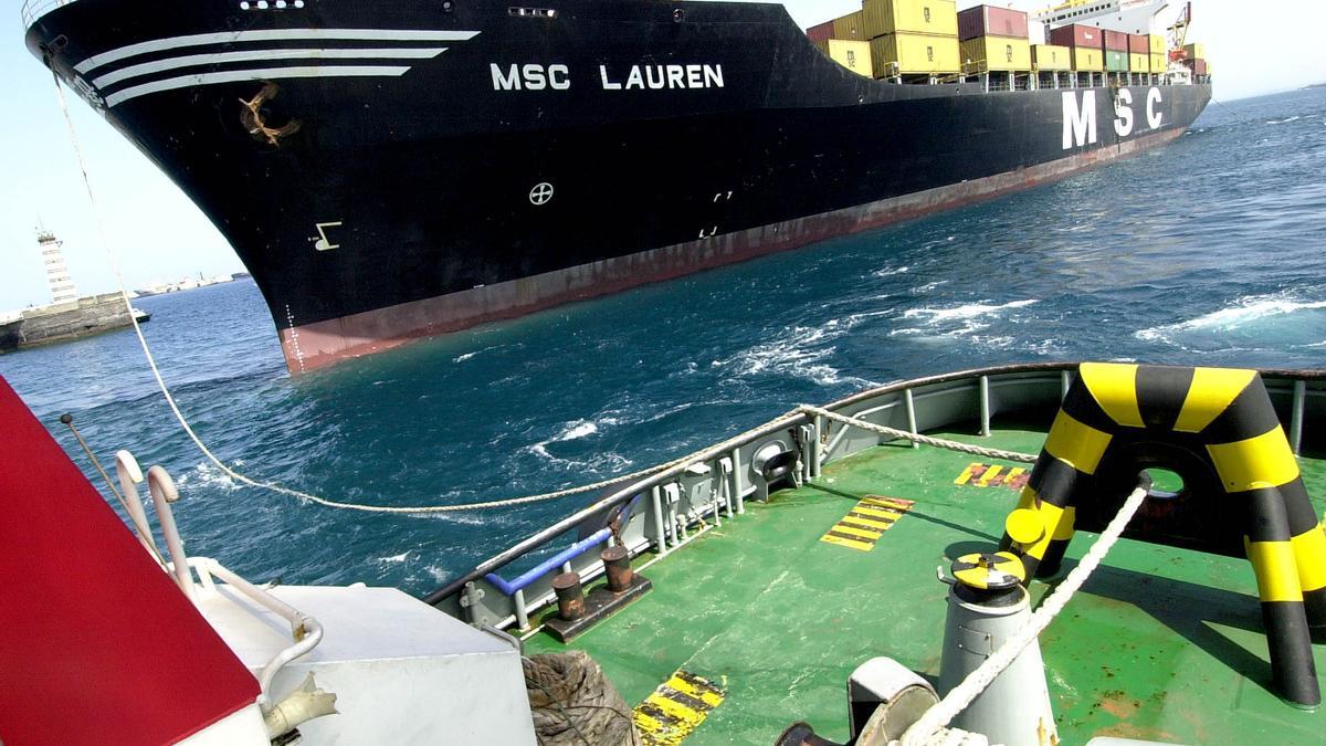 Un buque de MSC a su llegada al Puerto de Las Palmas