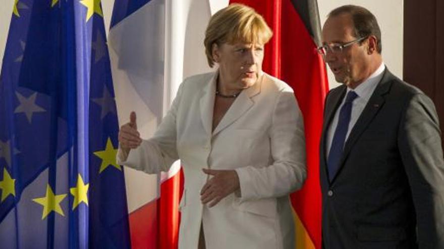Angela Merkel y François Hollande.