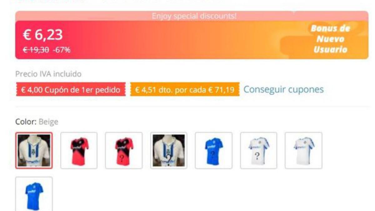 La camiseta del Centenario se vende en la red a precio de saldo
