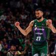 Chris Duarte celebrando en un partido con el Unicaja.
