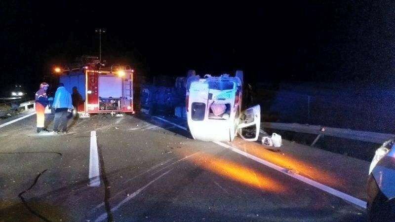 Un accidente con un herido corta la autovía A-2 a la altura de Ariza