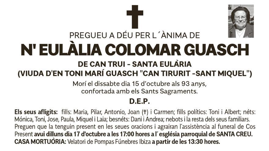 Esquela Eulalia Colomar Guasch