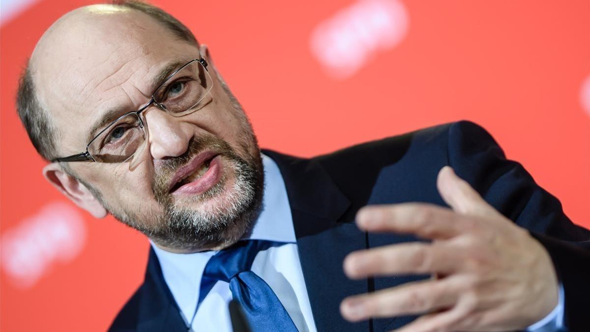 Schulz ofrece una rueda de prensa en Berlín, el 15 de diciembre.