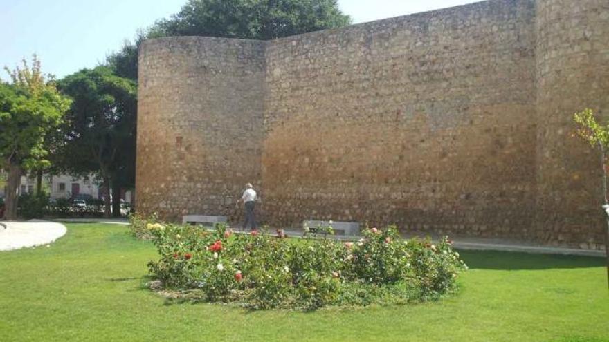 Un vecino pasea junto a uno de los muros laterales del antiguo Alcázar de Toro. Foto