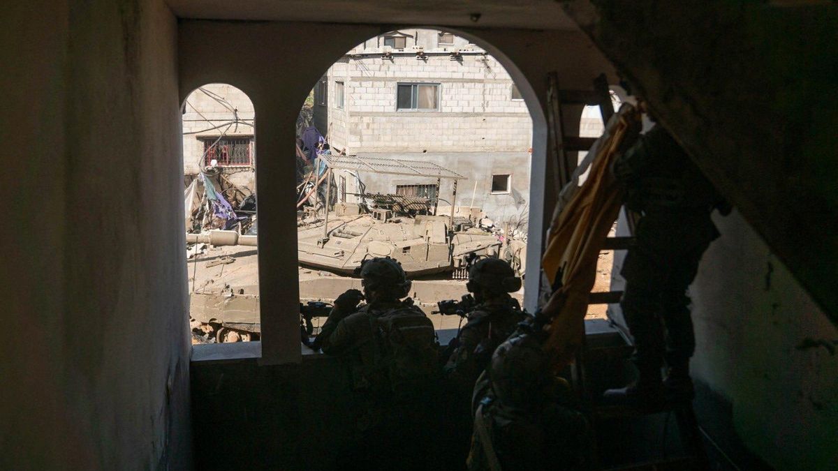 Israeli soldiers operate in the Gaza Strip