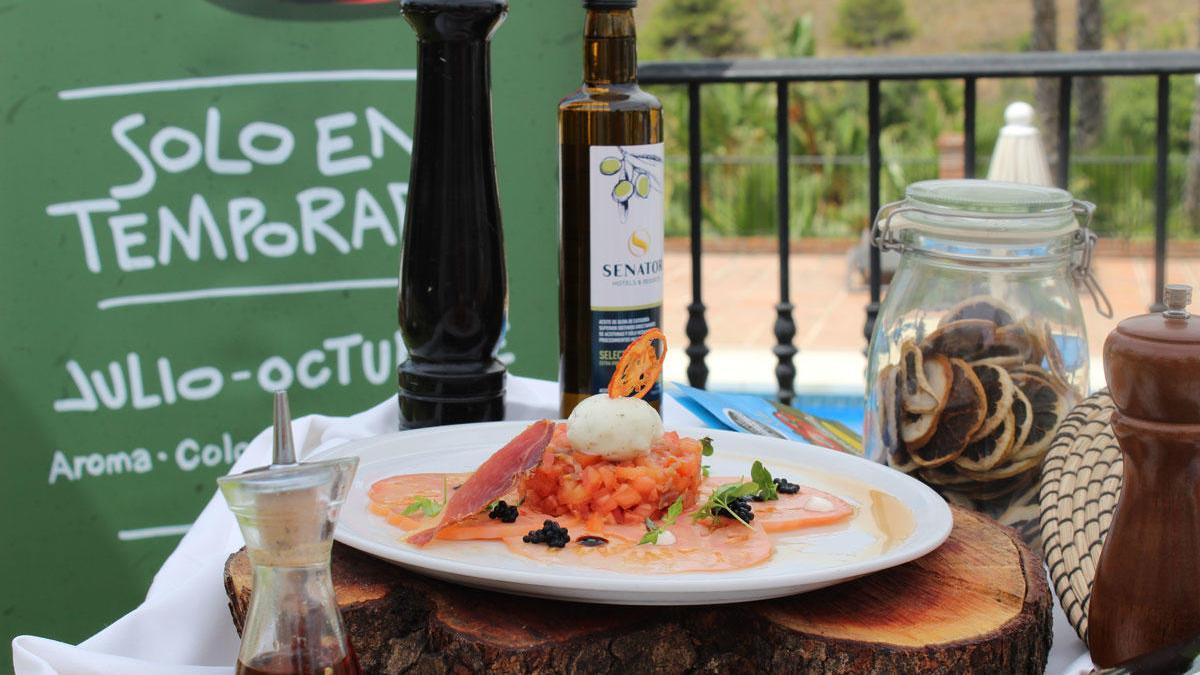 Carpaccio de tomate huevo de toro