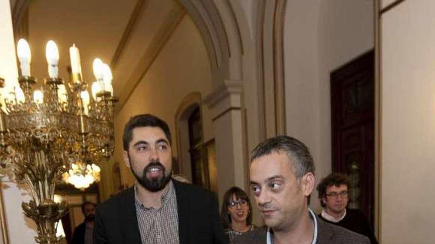 Ferreiro y Varela a la entrada al pleno de ayer.