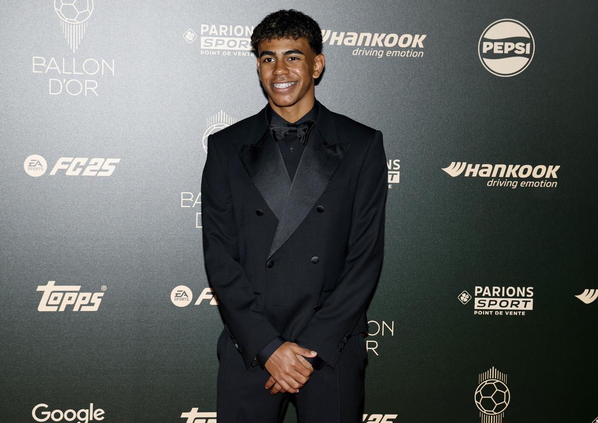 Lamine Yamal en la gala del Balón de Oro.