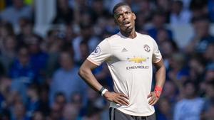 Pogba en la derrota del United ante el Everton (4-0).