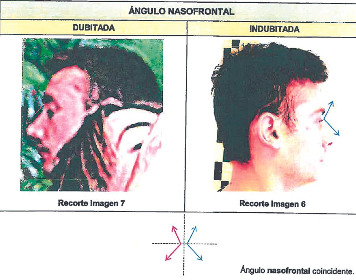 Una de las récnicas comparativas del análisis efectuado de la foto del individuo del pub de Salceda con la de Florian Rama