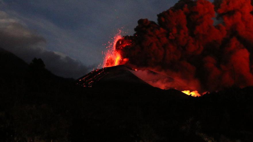 El volcán de La Palma, desde Tajuya