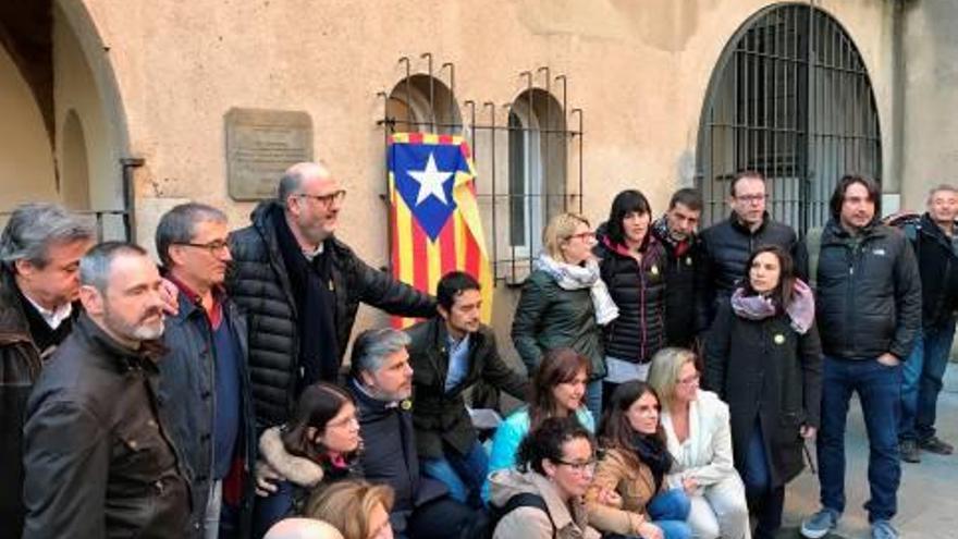 Consellers i diputats, després del dejuni de 24 hores al convent dels Caputxins de Sarrià.