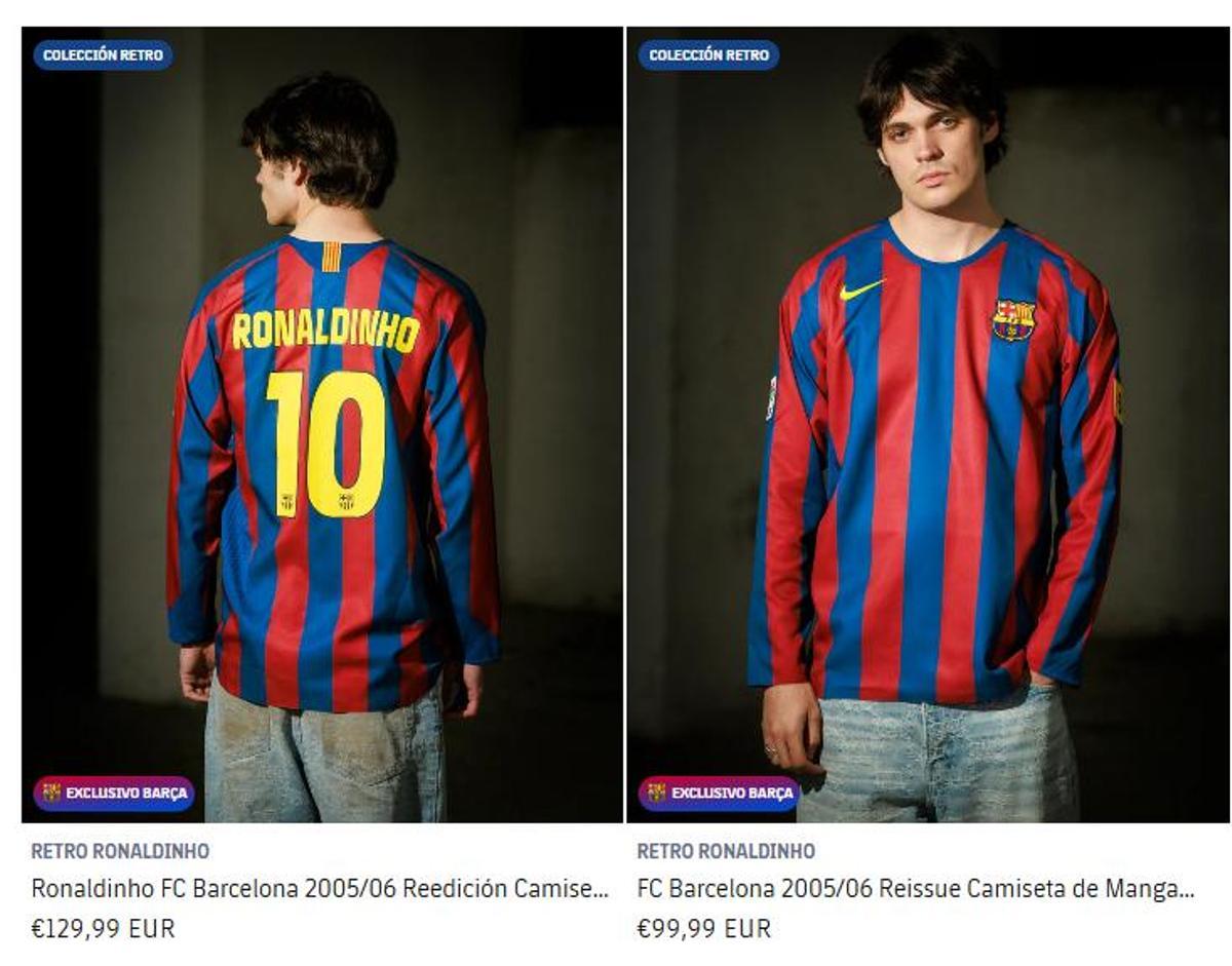 La camiseta retro de Ronaldinho ya está a la venta