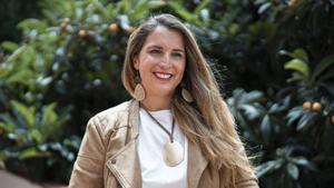 La coordinadora de los Comuns, Candela López, en la sede del partido en Barcelona / Foto: Irene Vilà Capafons