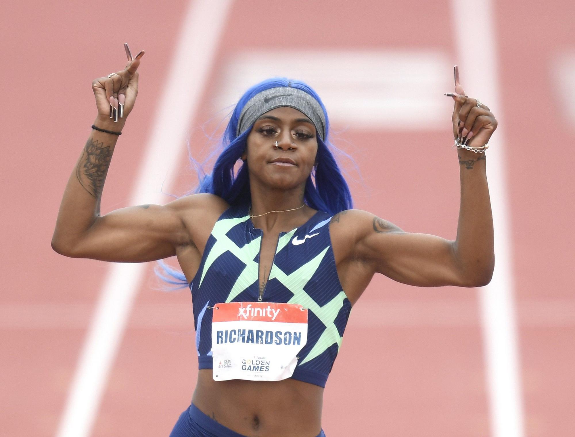 La atleta estadounidense Sha'Carri Richardson durante una competición reciente.