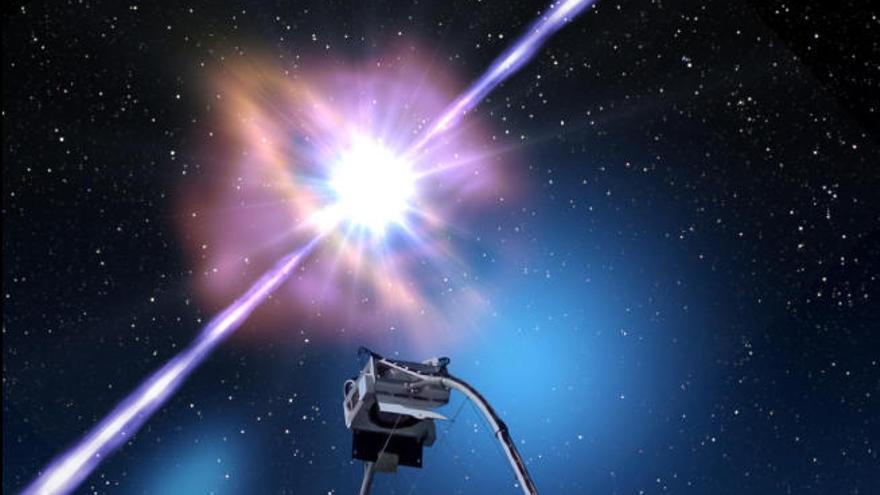 Imagen de explosión de rayos gamma.
