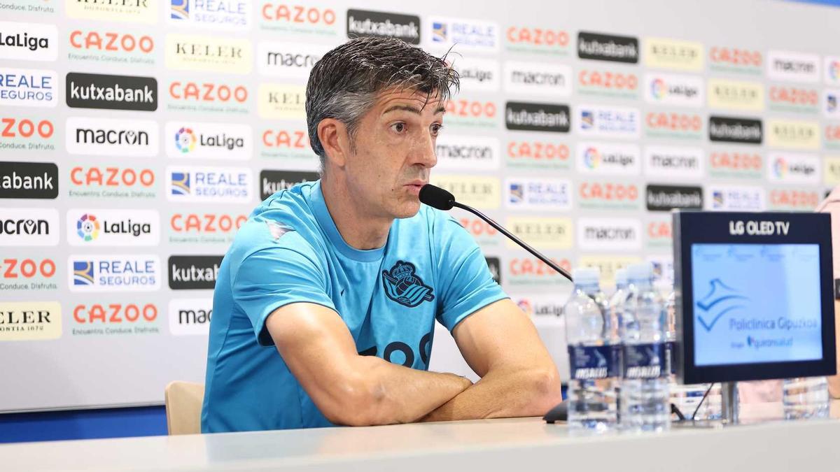 Imanol Alguacil, en rueda de prensa