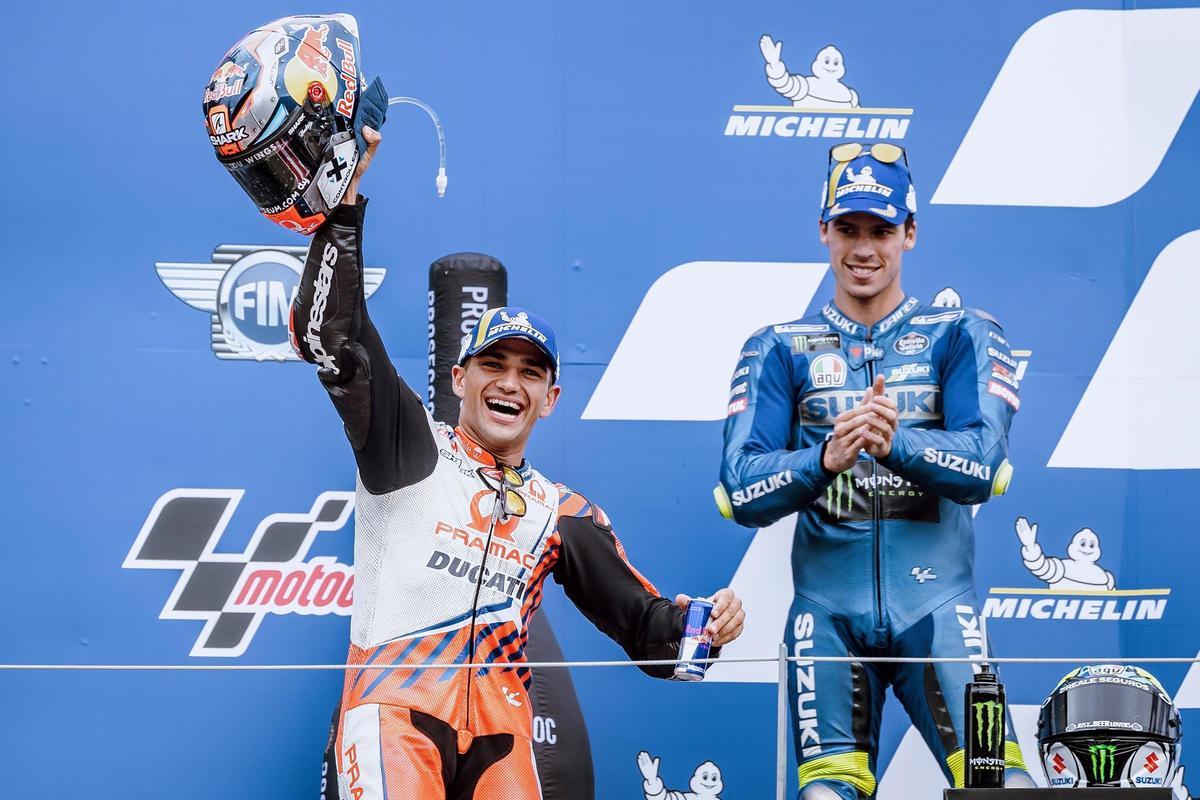 Jorge Martín celebra su primera victoria en MotoGP