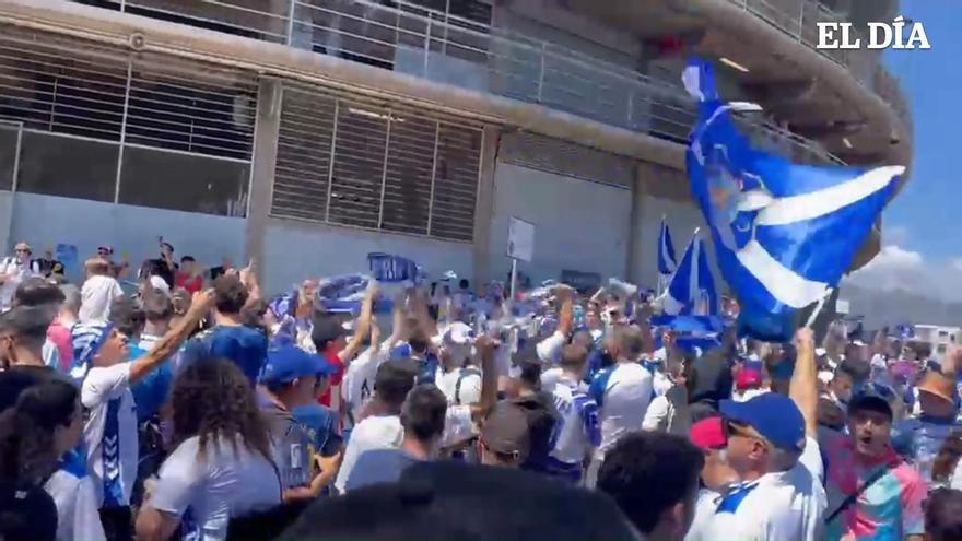 Así celebraba el gol anulado a Osasuna B la afición del Club Deportivo Tenerife