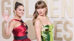 Selena Gomez y Taylor Swift, en un montaje, en los Globos de Oro.