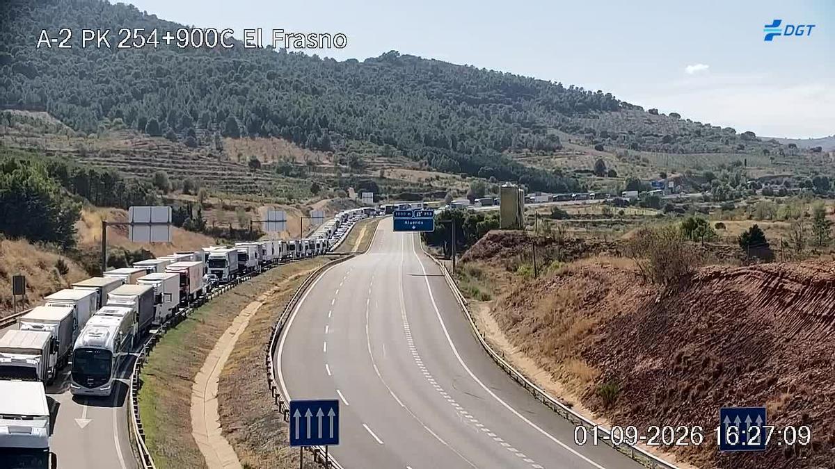 La retención es en la A-2 en dirección a Zaragoza.