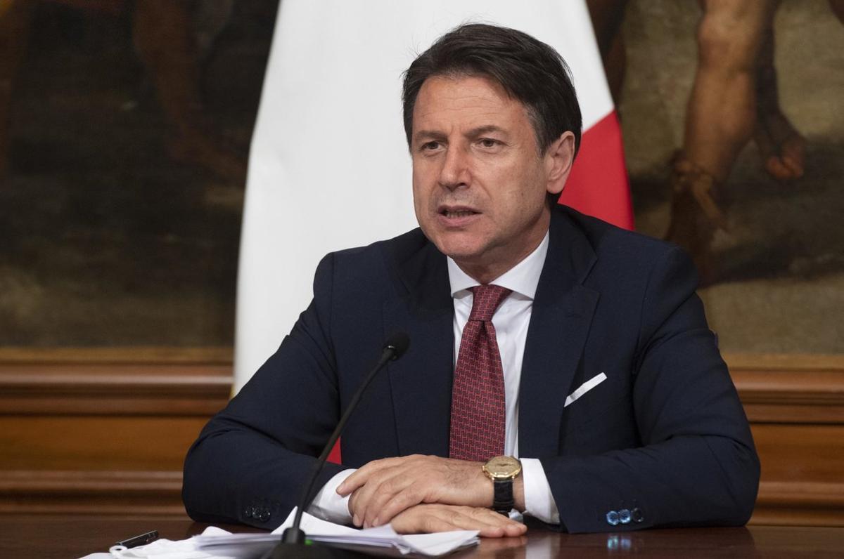 07 August 2020, Italy, Rome: Italian Prime Minister Giuseppe Conte attends a press conference following a cabinet meeting on the decree law August (dl Agosto) at Chigi Palace. Photo: Claudio Peri/LaPresse via ZUMA Press/dpa