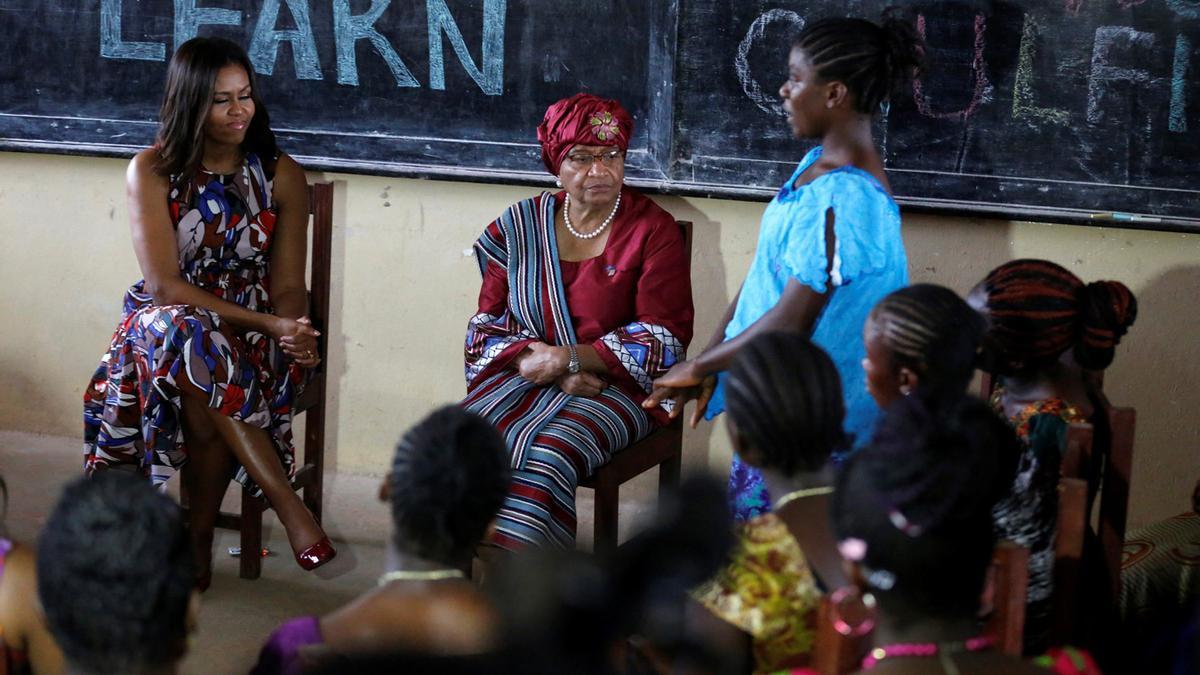 Michelle Obama junto a la presidenta de Liberia, Ellen Johnson-Sirleaf