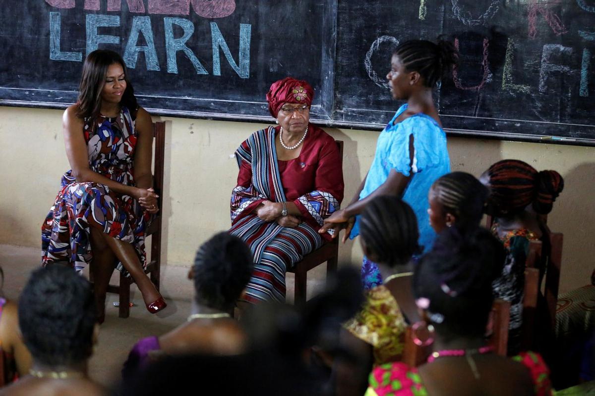 Michelle Obama junto a la presidenta de Liberia, Ellen Johnson-Sirleaf