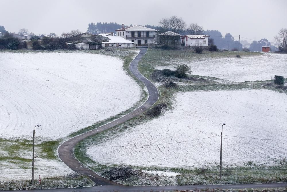 La nevada en la comarca de Avilés