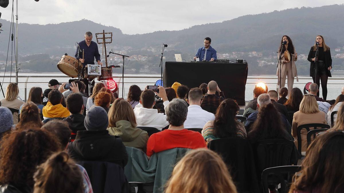 Baiuca, en una actuación en el Auditorio Mar de Vigo