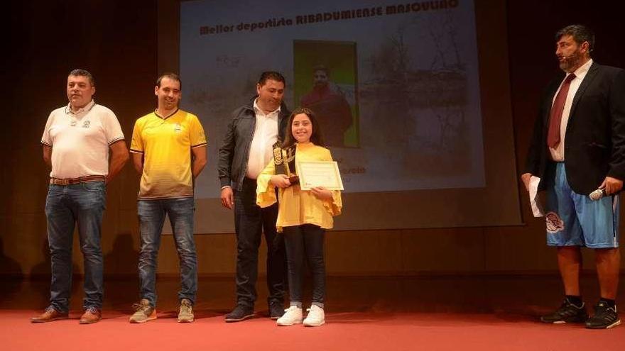 Un momento de la Gala do Deporte de Ribadumia, celebrada en el Auditorio municipal. // Noé Parga