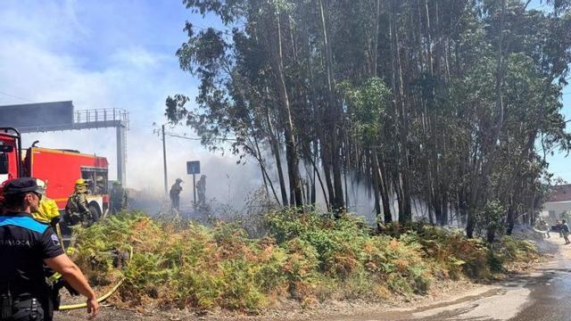 Conato de incendio apagado esta semana en Porriño, junto a la A-52.
