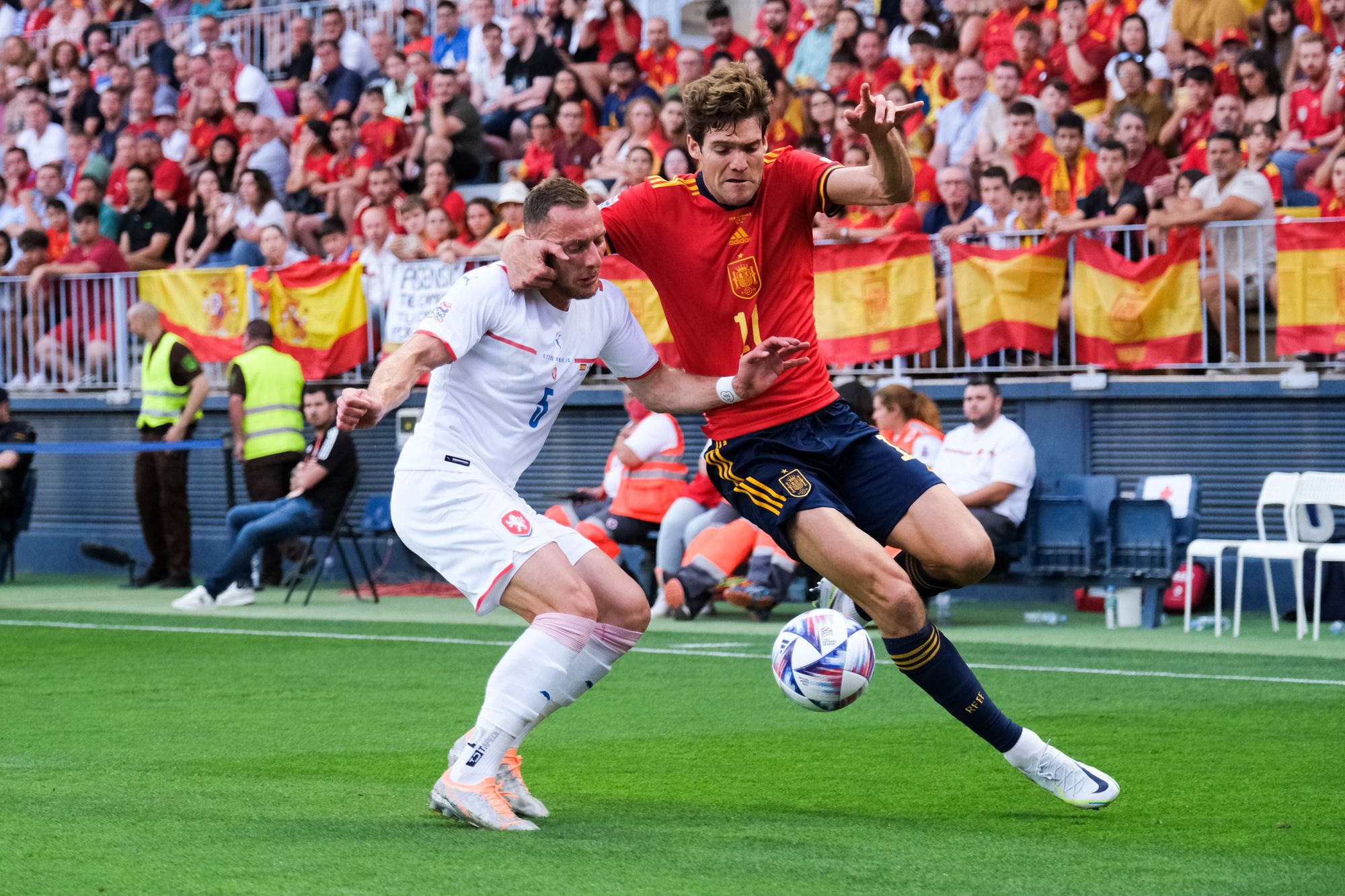 El España - República Checa en La Rosaleda, en imágenes