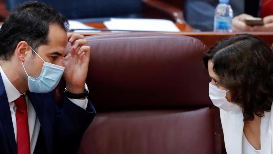 El vicepresidente de Madrid, Ignacio Aguado y la presidenta, Isabel Díaz Ayuso.