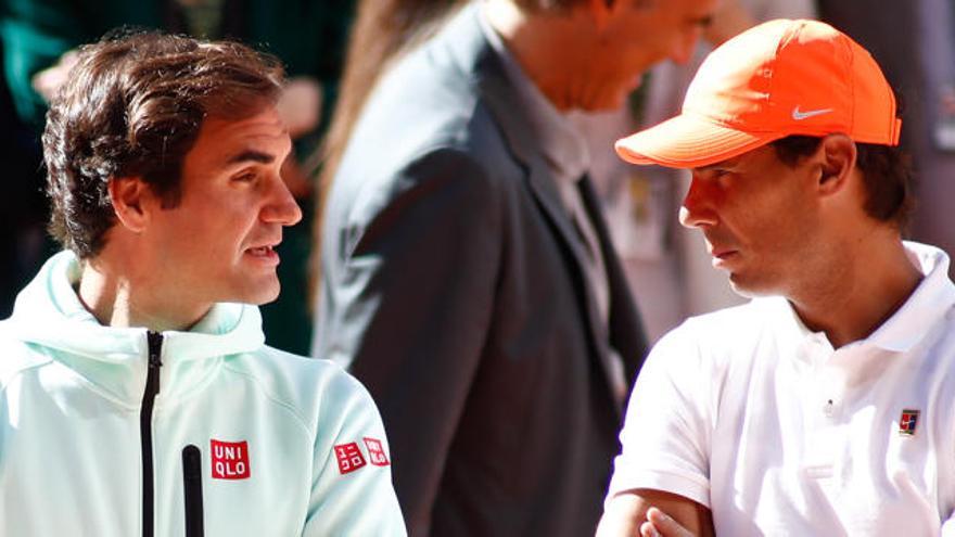 Nadal y Federer, en el homenaje a Ferrer en Madrid.