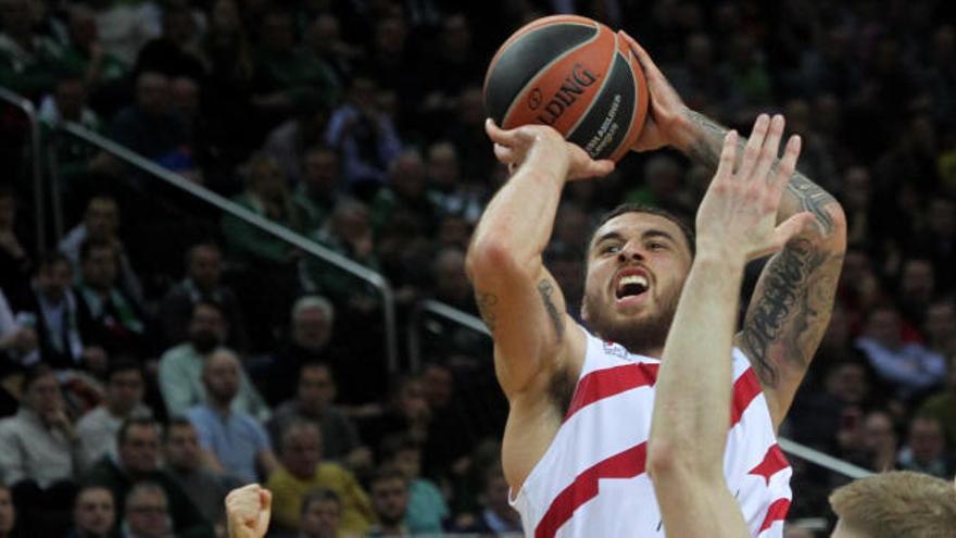 Mike James, en un encuentro de la pasada Euroliga.