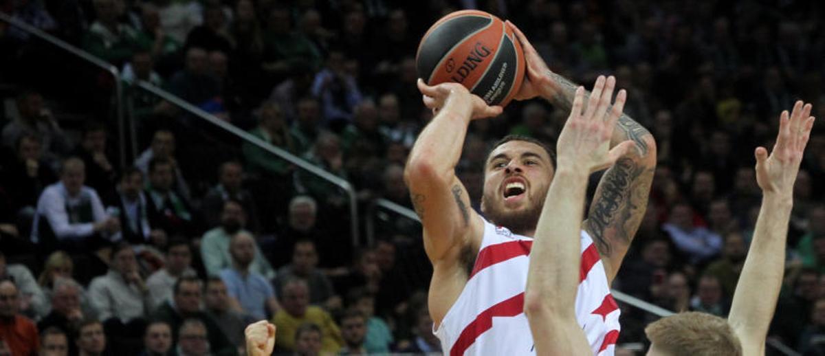 Mike James, en un encuentro de la pasada Euroliga.