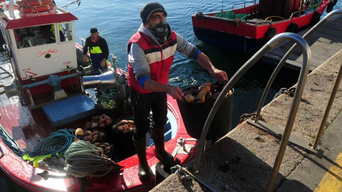 Llegada a puerto de uno de los barcos. |  // NOÉ PARGA