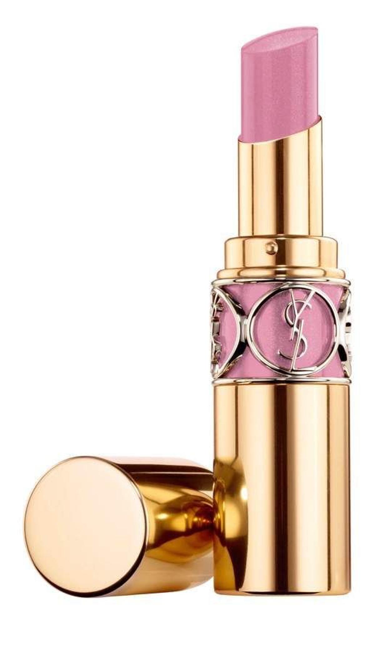 Rouge Volupté Shine, tono Nº62 Turbulent Pink, de Yves Saint Laurent.