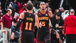 Trae Young y Dejounte Murray brillaron en el triunfo de los Atlanta Hawks