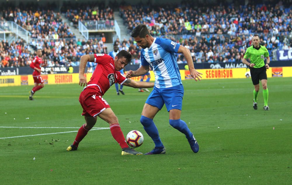 El conjunto malaguista y el gallego igualan a cero en el partido más atractivo de la jornada en la Liga 123