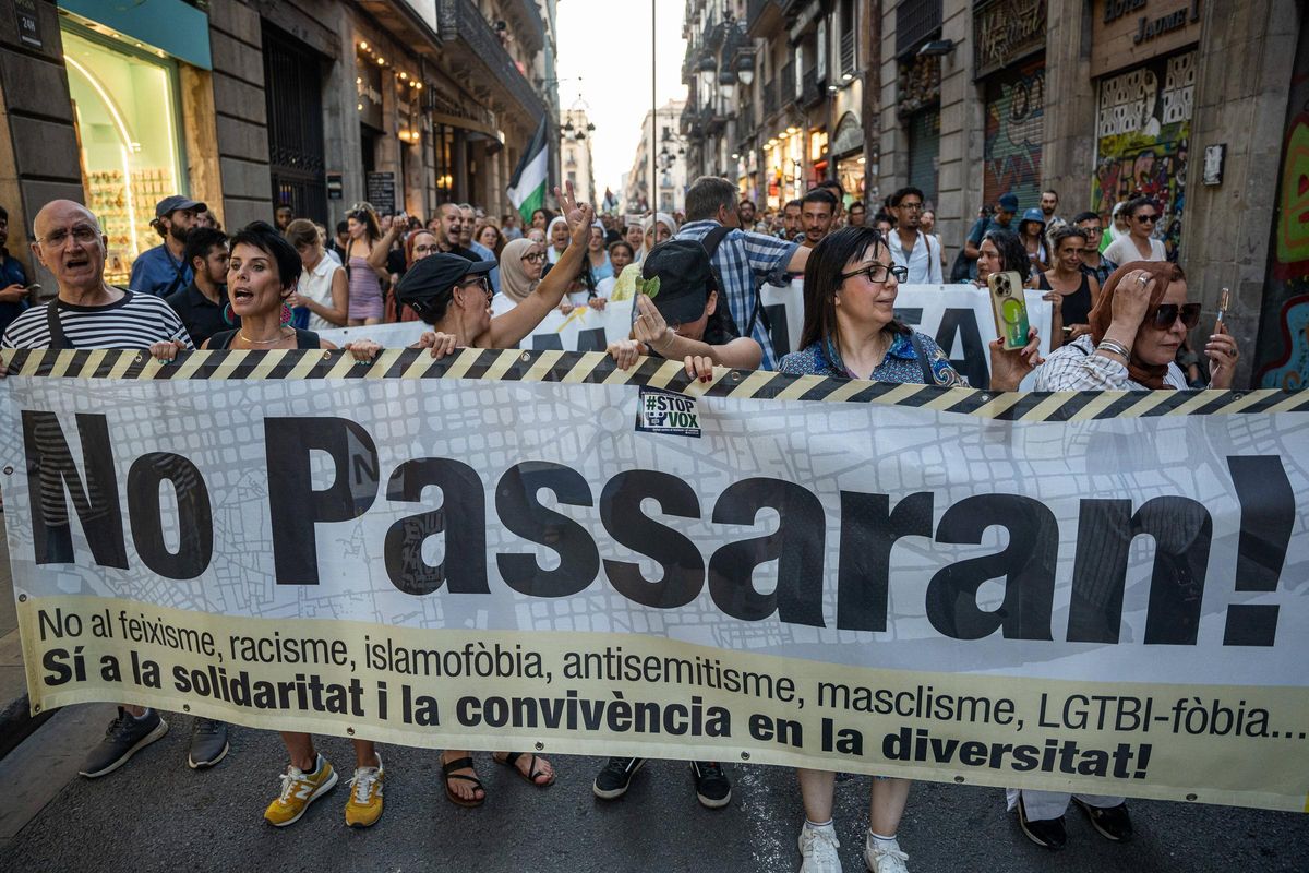 Gran manifestación antiracista en Barcelona