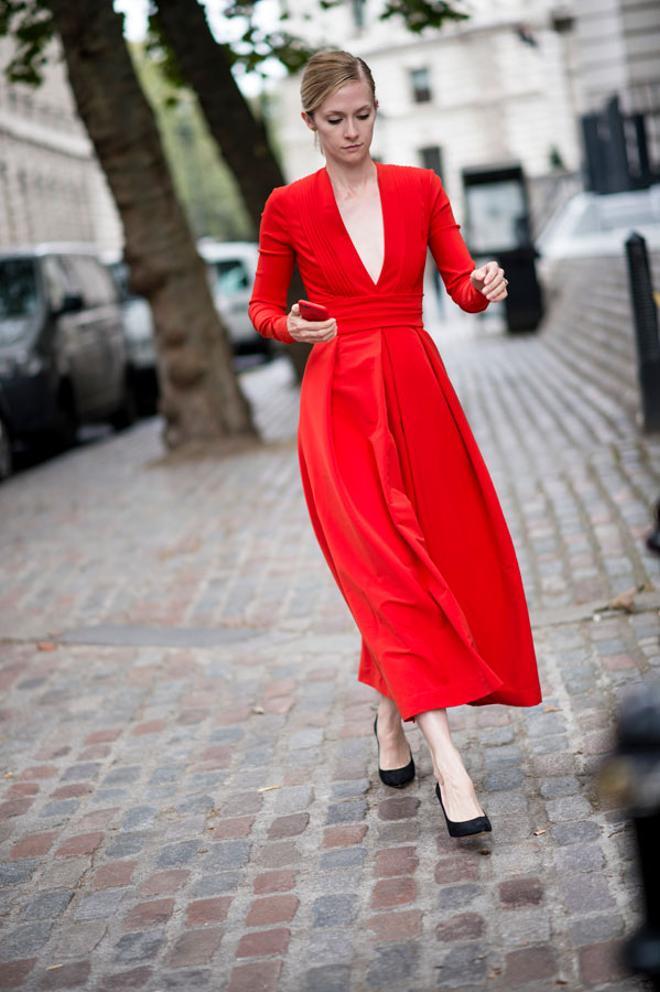 Rojo en vestidos