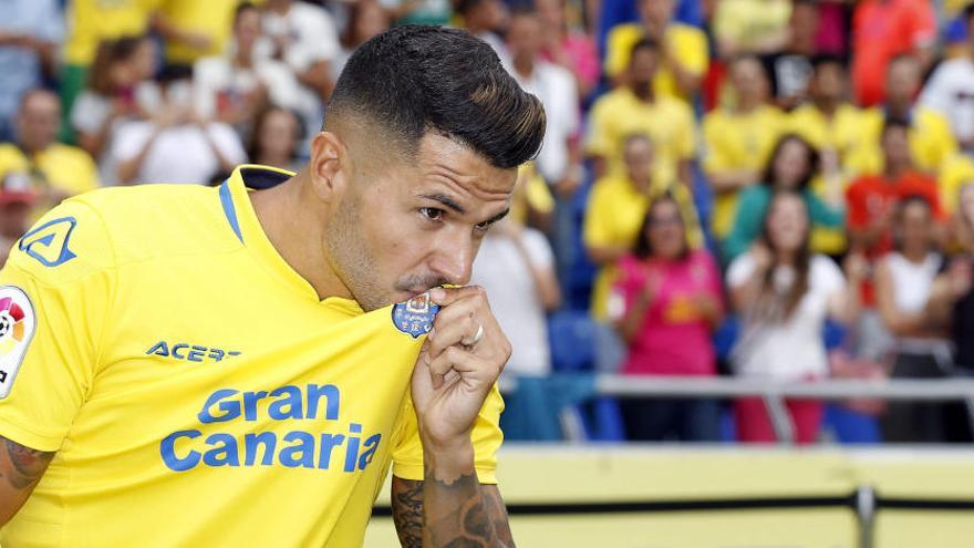 Vitolo, durante su presentación.