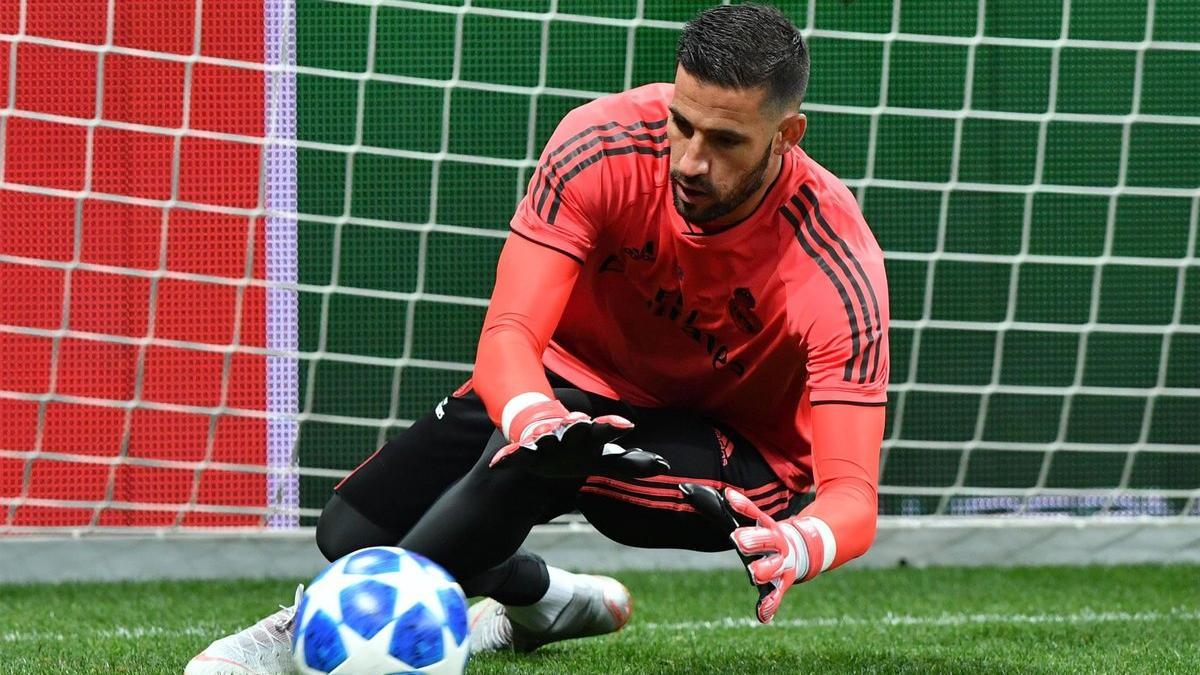 Kiko Casilla en un entrenamiento con el Real Madrid