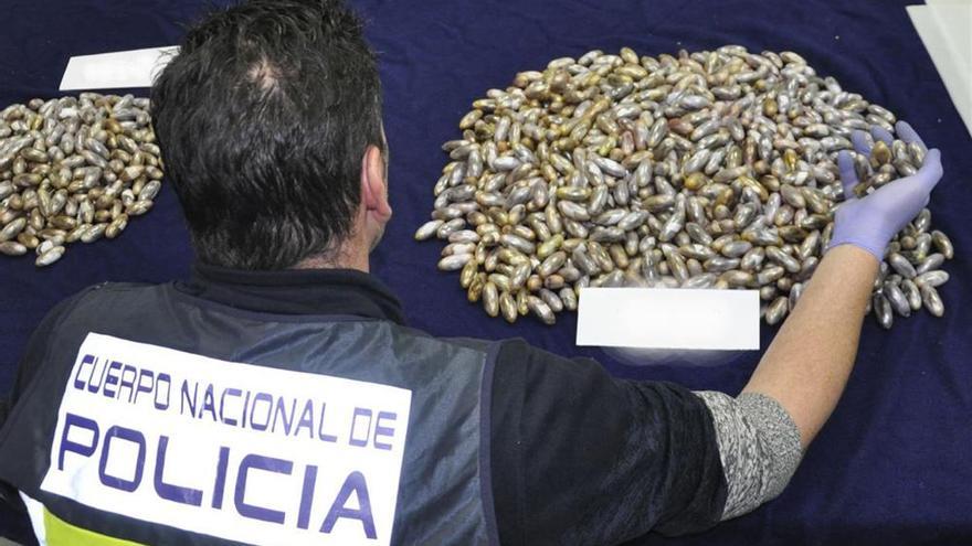 Ocho personas detenidas en Almendralejo mientras circulaban con 1.100 bellotas de hachís en su cuerpo