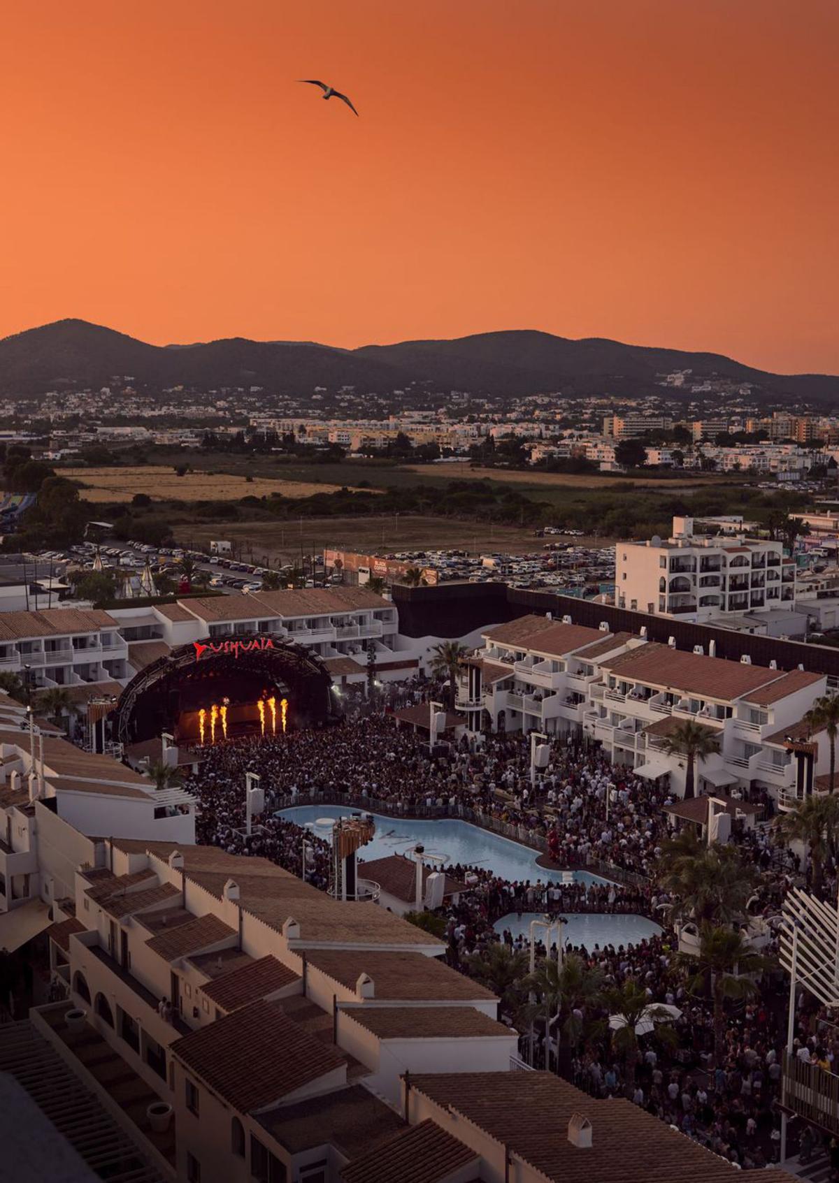Imagen aérea de Ushuaïa Ibiza. | USHUAÏA IBIZA