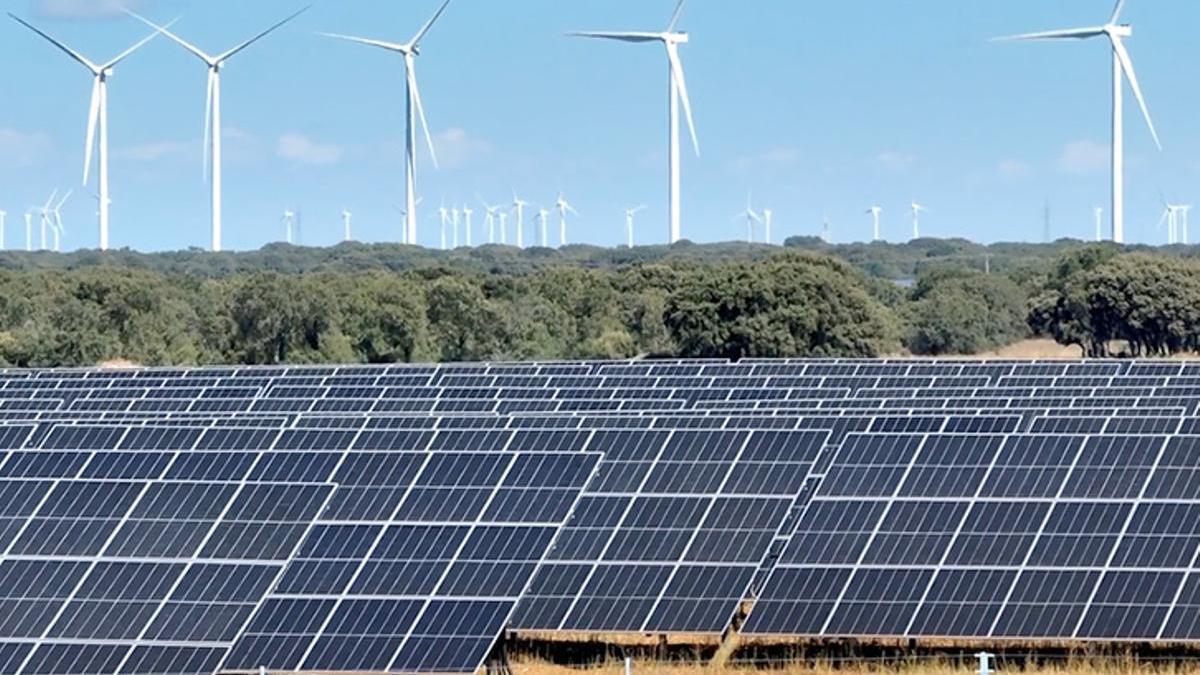 Planta híbrida de energía eólica y fotovoltaica.