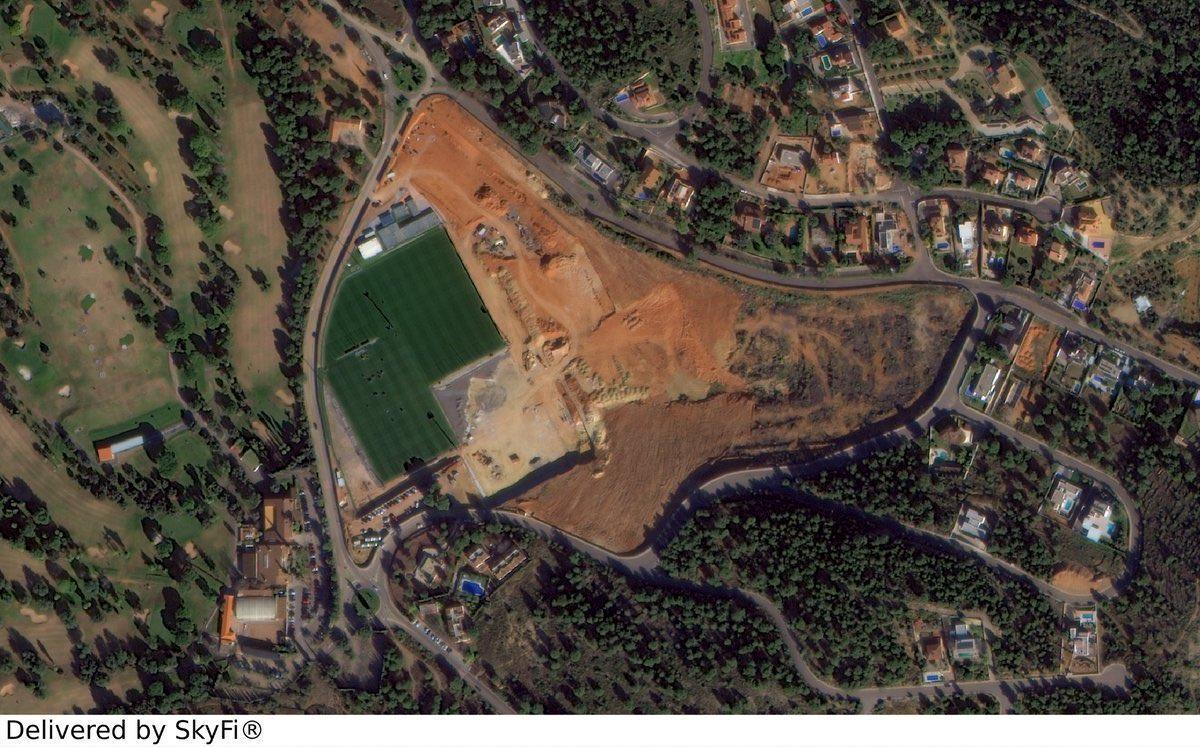 Imagen cenital de la Ciudad Deportiva Globeenergy del Castellón en la Coma (Borriol).