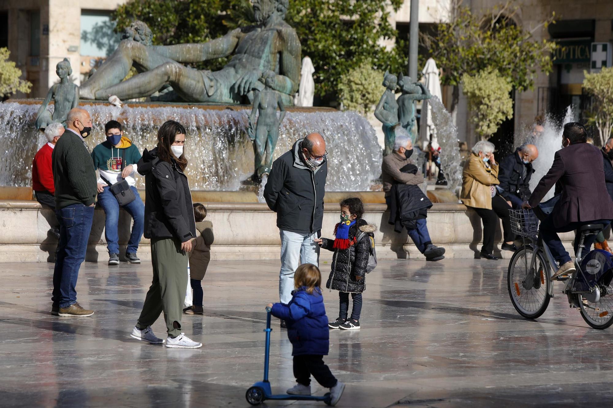 Ambiente en el centro de València el 1 de enero de 2021